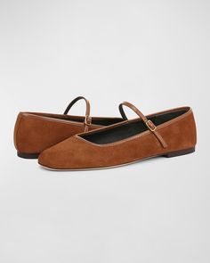 Veronica Beard Ellie Suede Mary Jane Ballerina Flats