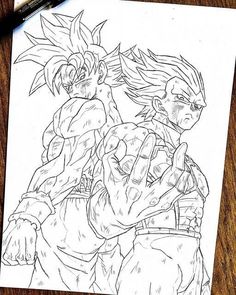 a drawing of gohan and vegeta from the dragon ball movie is shown