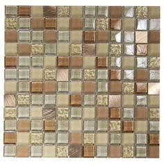 a brown and beige mosaic tile pattern