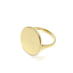 MELIGreece's classic design yellow gold 14k unisex ring with a round-shaped glossy flat surface. Historically the cycle has remained a symbolic shape that transcends geography, language, culture and time. The circular shape represents for many concepts eternity, femininity and the cycle of life. Ring size: 54.0 FR / 7.0 US. This ring is available at any size. Diameter of the glossy ring surface: 12.0 mm. / 0.47 inch. An easy to combine with the rest of your jewelry this solid gold ring, an every Modern Round Promise Ring, Gold Ring With Polished Finish, Gold Rings With Polished Finish, Modern Rings With Polished Finish, Formal Yellow Gold Rounded Ring, Modern Polished Round Rings, Minimalist Hallmarked Dome Ring With Round Band, Modern Yellow Gold Hallmarked Initial Ring, Modern Hallmarked Yellow Gold Initial Ring