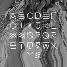 the font and numbers are made up of wavy lines, with an abstract design in black and white