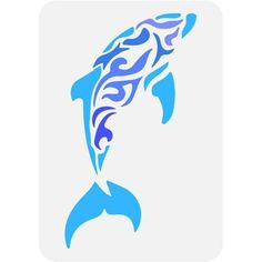 the dolphin is painted in blue and white