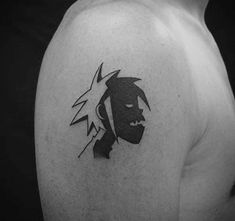 a black and white photo of a man's head with lightning coming out of it