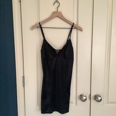 Nwt Form_fitting Slip. Has Stretch But Will Ideally Fit A Vs Medium (34a-D, 36a-B). Adjustable Straps And A Shiny Satin Finish. Black Fitted V-neck Sleepwear, Black V-neck Fitted Sleepwear, Fitted Camisole With Built-in Bra For Night, Date Night Camisole With Built-in Bra, Fitted Black Camisole For Sleep, Fitted Party Sleepwear With Built-in Bra, Victoria's Secret Fitted Camisole For Sleep, Victoria's Secret Fitted Sleep Camisole, Fitted Victoria's Secret Camisole For Sleep