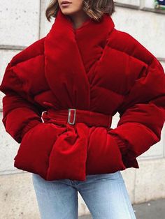 Come to Stylewe to buy Fleece Coat at a discounted price, SPU: 1UFL9QC622, Color: Red, Sleeve Length:Long sleeve, Clothes Length:Regular. Fashion Women Clothes, Winter Fashion Women, Wine Red Color, Waist Belts, Types Of Coats, Red Coat, Fleece Coat, Winter Jackets Women, Women Clothes