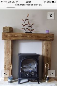 a wood burning stove in a living room