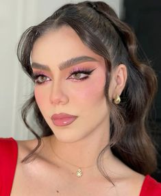 Make Up Fiesta, Pink Prom Makeup Looks, Make Up Rosa, Makeup Ojos, Going Out Makeup, Birthday Makeup, Glam Makeup Look, Bridal Makeup Looks