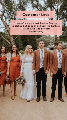 a group of people standing next to each other in front of a sign that says customer love