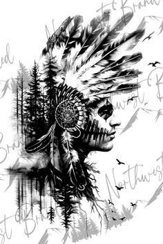 Native American Warrior Tattoos, Native Warrior, Indian Skull Tattoos, Indian Feather Tattoos, Nature Tattoo Sleeve, Native American Feathers, Native American Tattoo, Full Leg Tattoos