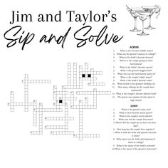 a crossword puzzle with the words sip and solve