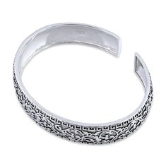 Height: 13.4mm

Length: Circumference: 7.5" - 8" Adjustable

Thickness: 1.7mm





Metal: 925 sterling silver

Plating: rhodium plated

Finish: high polish Sterling Silver Flowers, Silver Flowers, Beautiful Bracelet, Bangle Bracelet, Sterling Silver Bracelets, Rhodium Plated, Flower Garden, My Jewellery, Bangle Bracelets