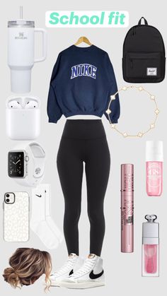 Cute school outfit #preepy #fyp #cute #cuteoutfit #outfitinspo #outfit #inspo #schooloutfit #schoolfit #schoolinspo #school Aesthetic Outfits School Appropriate, Seventh Grade Outfit Ideas, Everyday Fall Outfits Casual, Outfits For First School Day, Out Fits For School Teens, Middle School Style 2023, Cute Field Day Outfits, Bake To School Outfit, 2023 High School Outfits