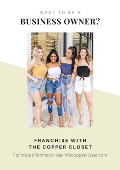 three women standing next to each other with the caption, want to be a business owner?