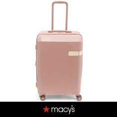 in stock Modern Pink Luggage With Sleeve, Luxury Pink Luggage With Sleeve, Elegant Pink Luggage For Travel, Modern Pink Rectangular Luggage, Spinner Suitcase