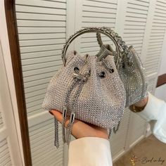 Bird in Bag - New women's bags bright diamond handbag fashion popular chain shoulder crossbody bag bright flash set diamond drawstring bucket bag Large Capacity Bucket Bag For Parties, Drawstring Bucket Bag, Street Trends, Waist Bags, Bird In Bag, Women's Bags, Fashion Handbags, New Woman, Bucket Bag