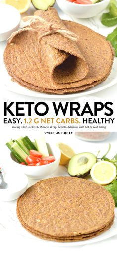 keto wraps with vegetables and fruit on the side