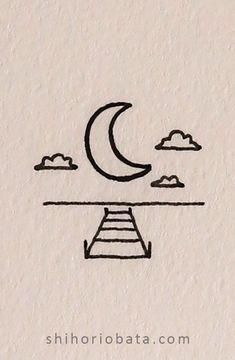 a drawing of the moon on top of a building