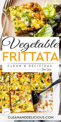 vegetable frittata with text overlay