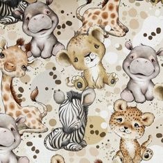 an animal themed wallpaper with zebras, giraffes and other animals