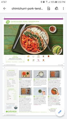 an image of a website page with food items on the screen and in the background