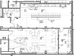 the floor plan for an office building with two floors and three rooms, all in one room