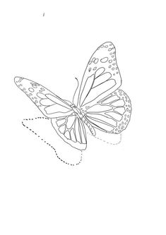 a drawing of a butterfly flying in the sky