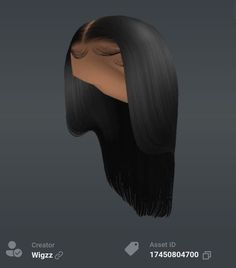 an animated image of a woman's head with long black hair and straight bangs