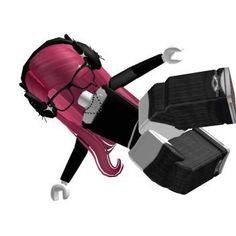 a cartoon character is flying through the air with her legs spread out and headphones on