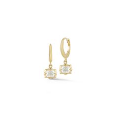 Mix, match & play with these petite Vanguard Huggies Drops! Crafted in 18-karat gold, the Sophisticate Huggies Drops are anchored by two 0.20ct emerald-cut diamond hanging on a knife-edge huggie. Handcrafted in 18-Karat Gold Diamonds: 0.40 Total Carat Weight Diameter: 10mm Matte Finish Made In New York STYLE JX3200EG/EM The Sophisticate, Bangles Making, Gold Medallion, Heart Shaped Diamond, Single Stone, New York Style, Pear Shaped Diamond, Victorian Jewelry, Emerald Cut Diamonds