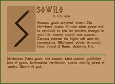 Sowulo Rune, Rune Of Protection, Rune Casting, Feeling Of Love, Nordic Runes