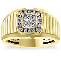 a men's ring with two rows of diamonds in the center