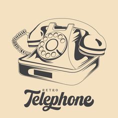 an old fashioned phone with the words retro telephone on it