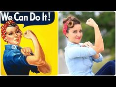 Halloween Tutorial: Rosie Riveter (vintage/pinup) // Hair, Makeup & Costume! - YouTube Rosie The Riveter Hair, Rosie The Riveter Halloween, Asian Photoshoot, Star Wars Makeup, Halloween Hairstyles, Vintage Hairstyles Tutorial, Hairstyle Youtube, Feminist Icons