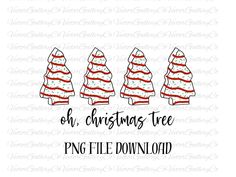 three christmas trees with red and white stripes