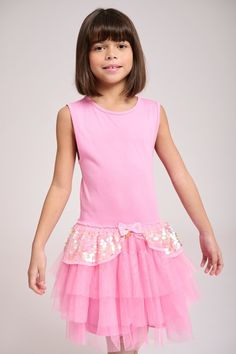 Angel's Face Girls Rose Sequin Ace Dress | HONEYPIEKIDS Angle Dress For Kids, Pink Sequin Dress For Kids, Pink Sequin Dress Kids, Pink Sequin Skirt, Playful Pink Tutu Dress With Unicorn Print, Cute Unicorn Print Tutu Dress For Dress-up, Lifestyle Dresses, Heart With Wings, Sleeveless Dress Summer