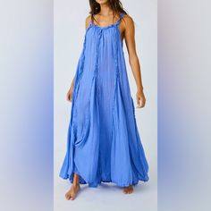 Free People Mckinley Maxi Dress Blue Iris Brand New Whitout Tag; No Signs Of Wear; Size M; 53% Cotton, 47% Rayon Made In India Hand Wash Unlined Pull-On Styling Side Seam Pockets Midweight Flowy Gauze Fabric Hand Wash; Shoulder To Hem Lengt 51"; Bust: 38.5 In Length: 51 In All Sales Are Final Smoke&Pets Free House Thanks Blue Flowy Midi Dress In Breezy Style, Blue Midi-length Breezy Maxi Dress, Blue Unlined Maxi Dress, Blue Flowy Breezy Midi Dress, Blue Flowy Midi Dress With Breezy Style, Blue Midi Length Breezy Maxi Dress, Breezy Blue Maxi Dress For Daywear, Blue Cotton Unlined Dress, Blue Unlined Cotton Dress