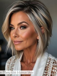 Lob For Fine Hair Round Faces, Short Hair Wigs Over 50, Short Shag Haircut For Fine Hair Over 50, Short Blonde Hair For Older Women, Women’s Mid Length Hair Styles, Blonde Hair Color For Short Hair, Women Over 50 Bob Hairstyles, Short A Line Bob Hairstyles, Blonde With Shadow Roots Short Hair