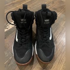 Only Wore 1-2 Times. I Realized I Was Not Into High Tops! They Are Very Comfortable And Cushy Though! In Great Condition! Vans Ultrarange Gore, Vans Black, Womens Vans, Vans Shoes, Gore Tex, Woman Colour, Womens Shoes Sneakers, High Tops, Shoes Sneakers