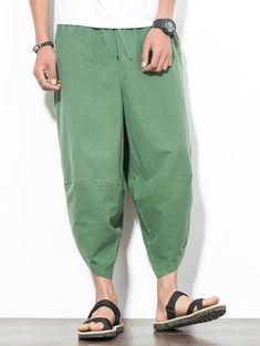 Curve Hem Nine Minutes of Jogger Pants with Pockets - Clover Green - 3Q75538410 - Men's Clothing, Men's Bottoms, Men's Trousers & Pants  #MensTrousersPants #Men's #Clothing # #Men's #Bottoms # #Men's #Trousers #& #Pants Men Pants Pattern, Mens Bottoms, Jogger Pants Style, Workwear Shorts, Cheap Pants, Men's Bottoms, Casual Joggers, Clover Green, Outdoor Pants