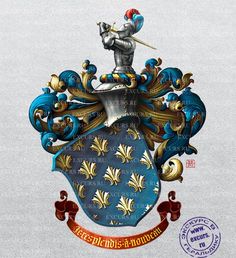 the coat of arms and crest of an english family