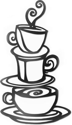 a stack of coffee cups sitting on top of each other