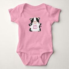 Cow Baby Shower Pink Baby Bodysuit #cow #farm #cute #kids #child #children #baby #shower #Birthday #party #toddler #party #supplies #custom #customized #personalized #little #sister #sibling #onesie #onsie #apparel #shirt #newbaby #clothes #gift Cow Decor, Pink Baby Shower, Pink Baby, Clothes Gift, Baby Bodysuit, Baby Pink, New Baby Products