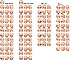 an image of different facial expressions on the same person's face, and in each other