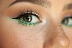 St Patrick's Day Makeup, Saint Patricks Day Makeup, Cool Makeup, Maquillage On Fleek, Green Eyeliner