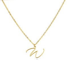 Celebrate your personal identity with this unique YourLetter Initial Necklace. Choose your own letter initial personalization from A-Z, and show off your custom piece with a realistic handwritten letter design. The necklace has a luxurious gold color finish, making it a timeless accessory. Necklaces Couple, Letter Necklace Initials, Letter Model, Initial Letter Necklace, Necklace For Women Gold, Initial Necklaces, Letter Pendant Necklace, Party Necklace, Couple Wedding