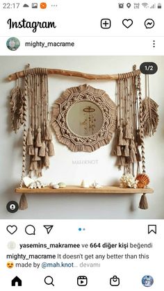 the instagram page for instagram com with an image of a mirror and tassels