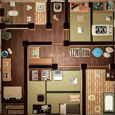 an overhead view of a small apartment