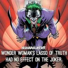 an image of the joker saying that he is not afraid to be in batman comics