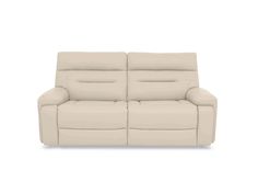 a white leather reclining sofa on a white background