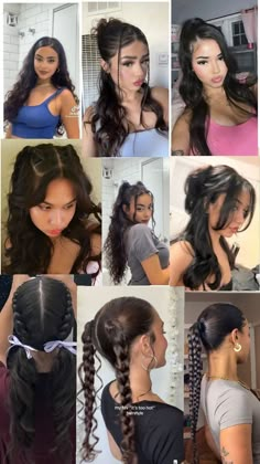 #penteadosimples#penteadosparaescola Quick Curly Hairstyles, Latina Hair, Hairstyle Examples, Easy Hairstyles For Thick Hair, Hair Inspiration Long, Hairstyles For Layered Hair, Curly Hair Styles Easy, Hairdos For Curly Hair, Hair Stylies